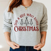Sandjest Women's Christmas Shirt, Just A Girl Who Loves Christmas, Christmas Gift Shirt, Christmas Lover Shirt, Holiday Winter Shirt, Christmas Gift